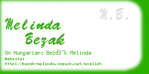 melinda bezak business card